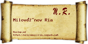 Milovánov Ria névjegykártya